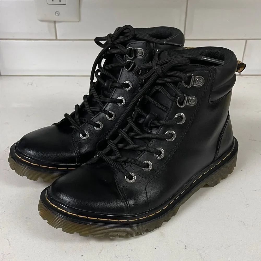 Dr. Martens Faora Black Combat Boots Ladies Size 7